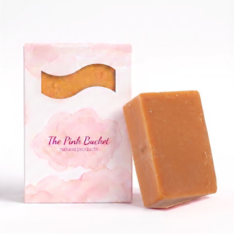 The Pink Bucket Sweet Orange soap bar box